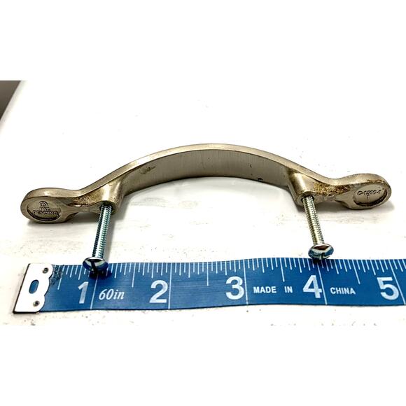 5 Silvertone Metal Cabinet Door Pulls Drawer Handles 5" Nickel Finish - Picture 2 of 5